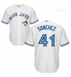 Mens Majestic Toronto Blue Jays 41 Aaron Sanchez Replica White Home MLB Jersey