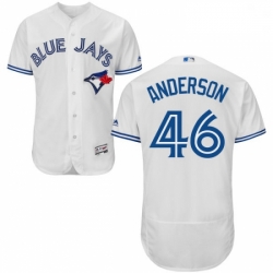 Mens Majestic Toronto Blue Jays 46 Brett Anderson White Flexbase Authentic Collection MLB Jersey