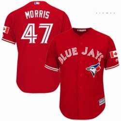 Mens Majestic Toronto Blue Jays 47 Jack Morris Replica Scarlet Alternate Cool Base MLB Jersey 