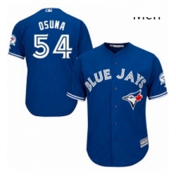 Mens Majestic Toronto Blue Jays 54 Roberto Osuna Replica Blue Alternate 40th Anniversary Patch MLB Jersey