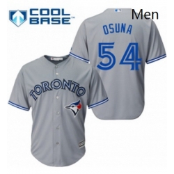 Mens Majestic Toronto Blue Jays 54 Roberto Osuna Replica Grey Road MLB Jersey