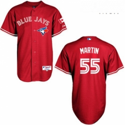 Mens Majestic Toronto Blue Jays 55 Russell Martin Authentic Red Canada Day MLB Jersey
