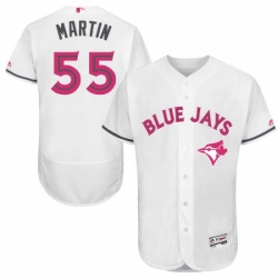 Mens Majestic Toronto Blue Jays 55 Russell Martin Authentic White 2016 Mothers Day Fashion Flex Base Jersey