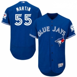 Mens Majestic Toronto Blue Jays 55 Russell Martin Blue Alternate Flex Base Authentic Collection MLB Jersey 
