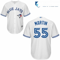 Mens Majestic Toronto Blue Jays 55 Russell Martin Replica White Home MLB Jersey