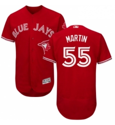 Mens Majestic Toronto Blue Jays 55 Russell Martin Scarlet Flexbase Authentic Collection Alternate MLB Jersey