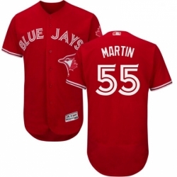 Mens Majestic Toronto Blue Jays 55 Russell Martin Scarlet Flexbase Authentic Collection Alternate MLB Jersey