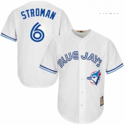 Mens Majestic Toronto Blue Jays 6 Marcus Stroman Authentic White Cooperstown MLB Jersey