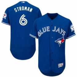 Mens Majestic Toronto Blue Jays 6 Marcus Stroman Blue Alternate Flex Base Authentic Collection MLB Jersey