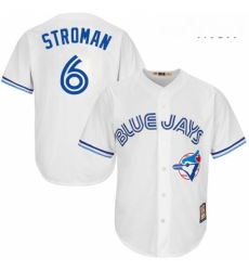 Mens Majestic Toronto Blue Jays 6 Marcus Stroman Replica White Cooperstown MLB Jersey
