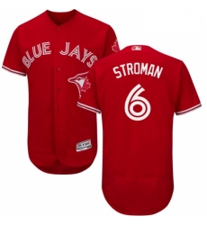 Mens Majestic Toronto Blue Jays 6 Marcus Stroman Scarlet Flexbase Authentic Collection Alternate MLB Jersey