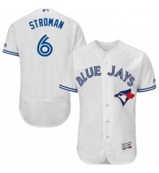 Mens Majestic Toronto Blue Jays 6 Marcus Stroman White Home Flex Base Authentic Collection MLB Jersey