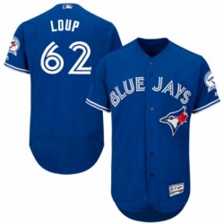 Mens Majestic Toronto Blue Jays 62 Aaron Loup Royal Blue Alternate Flex Base Authentic Collection MLB Jersey