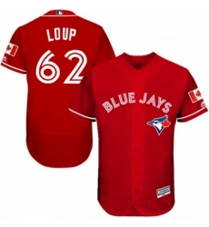 Mens Majestic Toronto Blue Jays 62 Aaron Loup Scarlet Alternate Flex Base Authentic Collection MLB Jersey