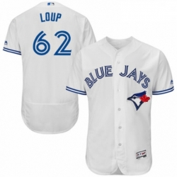 Mens Majestic Toronto Blue Jays 62 Aaron Loup White Home Flex Base Authentic Collection MLB Jersey