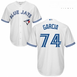 Mens Majestic Toronto Blue Jays 74 Jaime Garcia Replica White Home MLB Jersey 