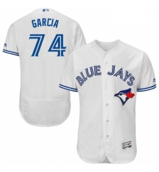 Mens Majestic Toronto Blue Jays 74 Jaime Garcia White Home Flex Base Authentic Collection MLB Jersey