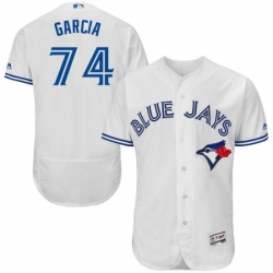 Mens Majestic Toronto Blue Jays 74 Jaime Garcia White Home Flex Base Authentic Collection MLB Jersey