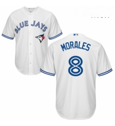 Mens Majestic Toronto Blue Jays 8 Kendrys Morales Replica White Home MLB Jersey
