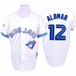 Mens Mitchell and Ness Toronto Blue Jays 12 Roberto Alomar Authentic White 1993 Throwback MLB Jersey