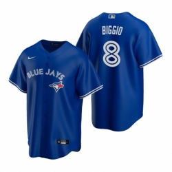 Men's Nike Toronto Blue Jays #8 Cavan Biggio Royal Alternate Stitched Baseball Jersey