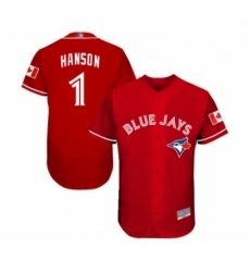 Mens Toronto Blue Jays 1 Alen Hanson Scarlet Alternate Flex Base Authentic Collection MLB Jersey