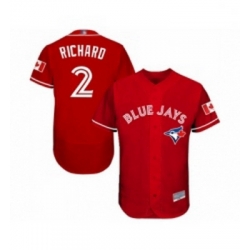 Mens Toronto Blue Jays 2 Clayton Richard Scarlet Alternate Flex Base Authentic Collection MLB Jersey