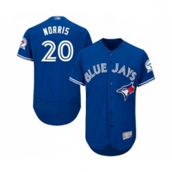 Mens Toronto Blue Jays 20 Bud Norris Royal Blue Alternate Flex Base Authentic Collection Baseball Jersey