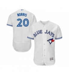 Mens Toronto Blue Jays 20 Bud Norris White Home Flex Base Authentic Collection Baseball Jersey