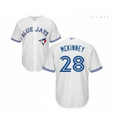 Mens Toronto Blue Jays 28 Billy McKinney Replica White Home Baseball Jersey 