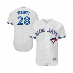 Mens Toronto Blue Jays 28 Billy McKinney White Home Flex Base Authentic Collection Baseball Jersey