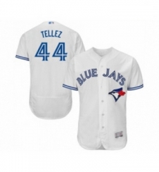Mens Toronto Blue Jays 44 Rowdy Tellez White Home Flex Base Authentic Collection Baseball Jersey