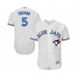 Mens Toronto Blue Jays 5 Eric Sogard White Home Flex Base Authentic Collection Baseball Jersey