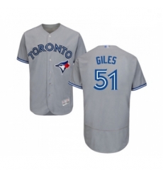 Mens Toronto Blue Jays 51 Ken Giles Grey Road Flex Base Authentic Collection Baseball Jersey
