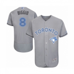 Men's Toronto Blue Jays #8 Cavan Biggio Authentic Gray 2016 Father's Day Fashion Flex Base Baseball Player Jersey