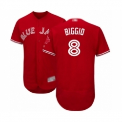 Men's Toronto Blue Jays #8 Cavan Biggio Scarlet Alternate Flex Base Authentic Collection Alternate Baseball Player Jersey