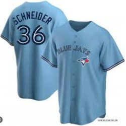 Youth Davis Schneider Toronto Blue Jays Powder Stitched Jersey Blue