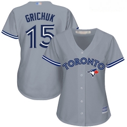 Blue Jays #15 Randal Grichuk Grey Road Women Stitched Baseball Jersey