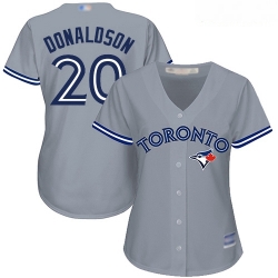 Blue Jays #20 Josh Donaldson Grey Road Women Stitched Baseball Jersey