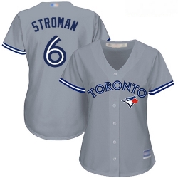 Blue Jays #6 Marcus Stroman Grey Road Women Stitched Baseball Jersey