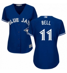 Womens Majestic Toronto Blue Jays 11 George Bell Replica Blue Alternate MLB Jersey 