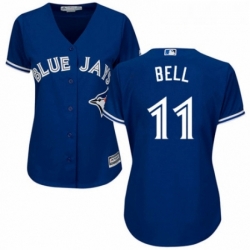 Womens Majestic Toronto Blue Jays 11 George Bell Replica Blue Alternate MLB Jersey 