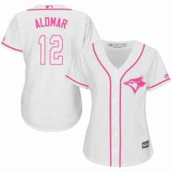 Womens Majestic Toronto Blue Jays 12 Roberto Alomar Authentic White Fashion Cool Base MLB Jersey