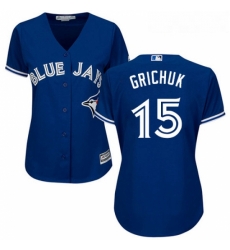 Womens Majestic Toronto Blue Jays 15 Randal Grichuk Authentic Blue Alternate MLB Jersey 