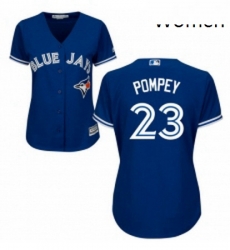 Womens Majestic Toronto Blue Jays 23 Dalton Pompey Replica Blue Alternate MLB Jersey