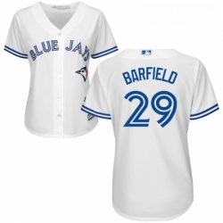 Womens Majestic Toronto Blue Jays 29 Jesse Barfield Authentic White Home MLB Jersey 