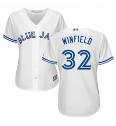 Womens Majestic Toronto Blue Jays 32 Dave Winfield Replica White Home MLB Jersey 