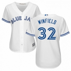 Womens Majestic Toronto Blue Jays 32 Dave Winfield Replica White Home MLB Jersey 