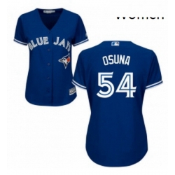 Womens Majestic Toronto Blue Jays 54 Roberto Osuna Replica Blue Alternate MLB Jersey