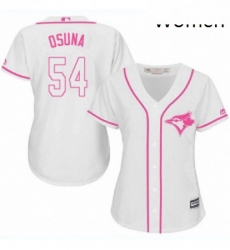 Womens Majestic Toronto Blue Jays 54 Roberto Osuna Replica White Fashion Cool Base MLB Jersey